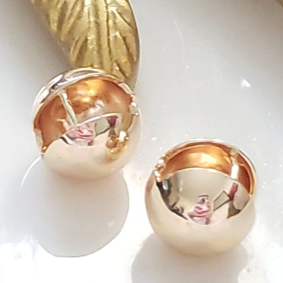 New! Anthro Gold Huggie Earrings - Picture 8 of 12